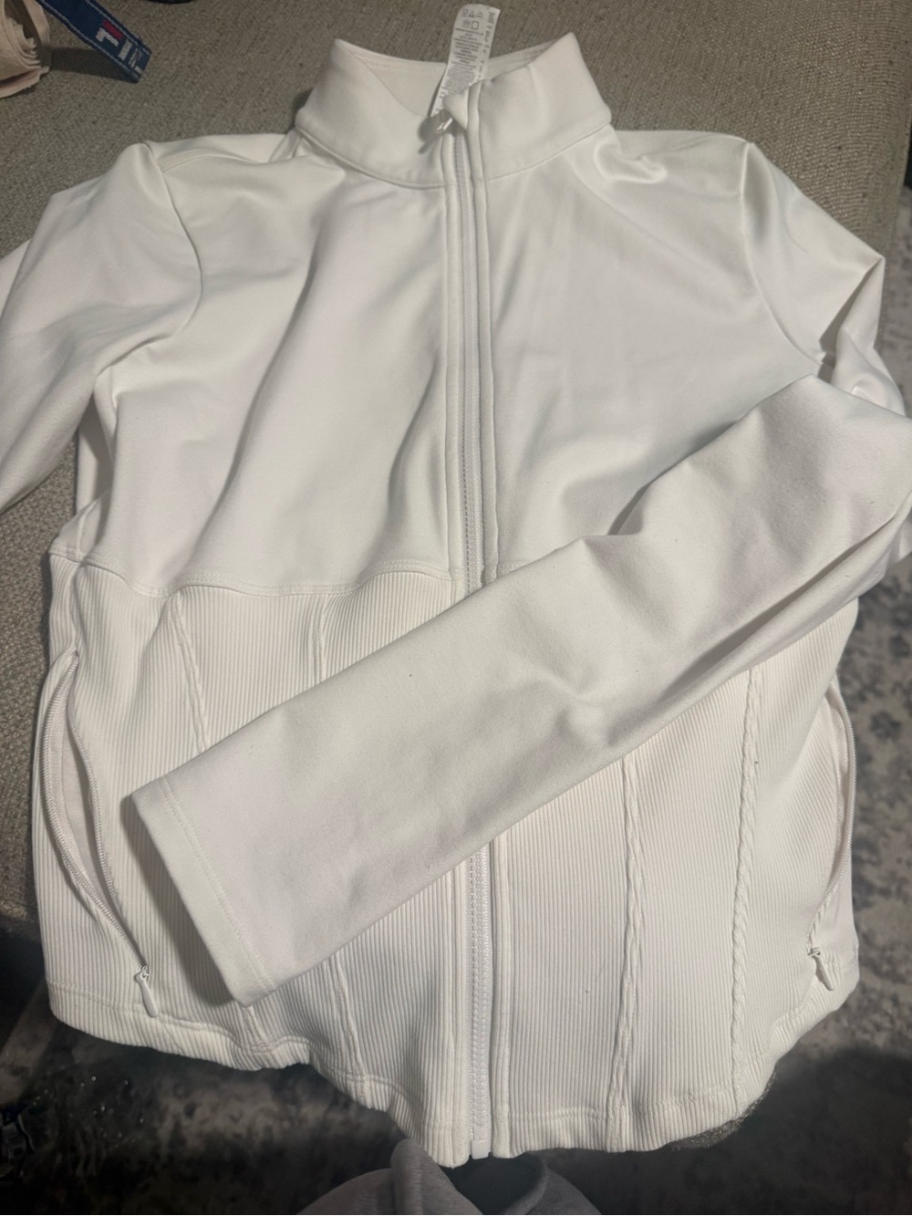 Women's White Zip-Up